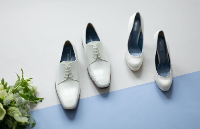 純白 ウェディングシューズ