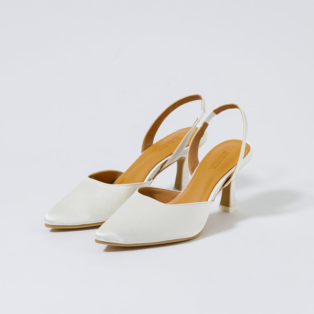 SLINGBACK SHOES WITH EDGE HEEL｜0701