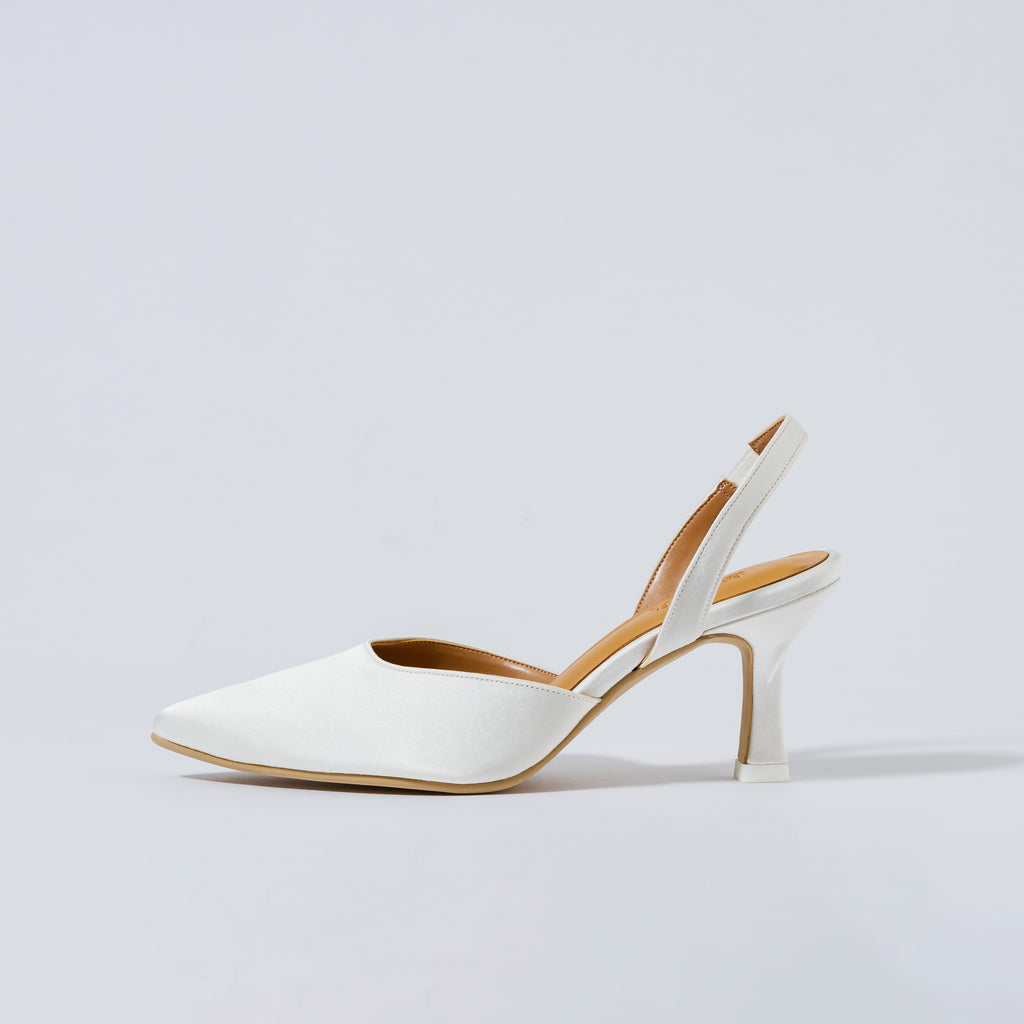 SLINGBACK SHOES WITH EDGE HEEL｜0701